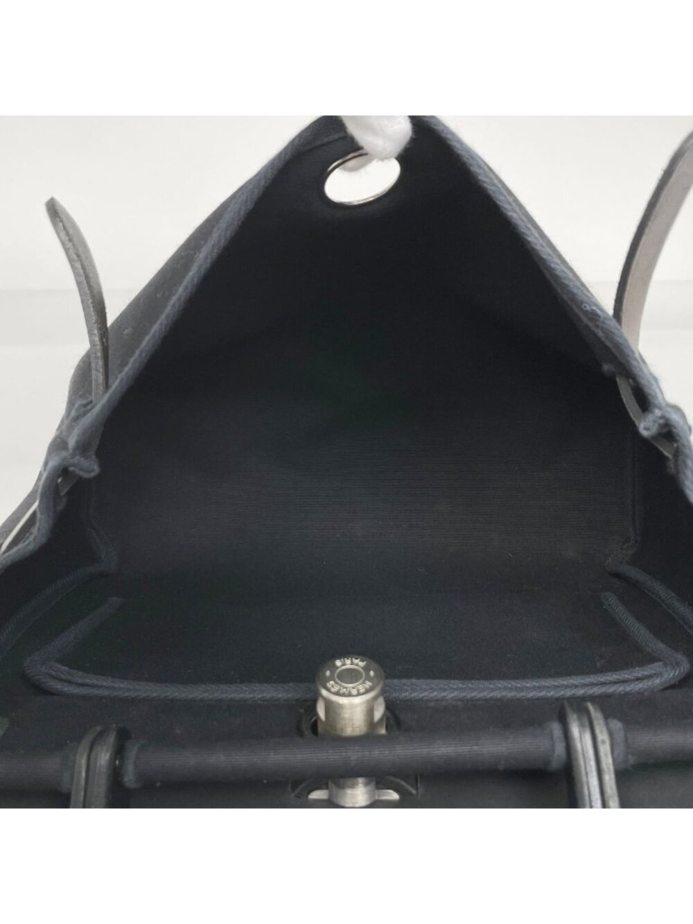 Hermes Herbag PM 2-Way Shoulder Bag Toile Officier Black Natural - Picture 10 of 11